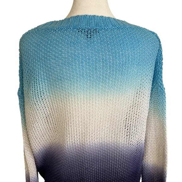 J. Crew Dip Dyed Beach Sweater Linen Crewneck Open Knit Coastal Relaxed Resort S - Picture 12 of 16